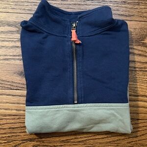 Crewcuts Navy and Gray/Green Kids Hoodie with Orange Zipper